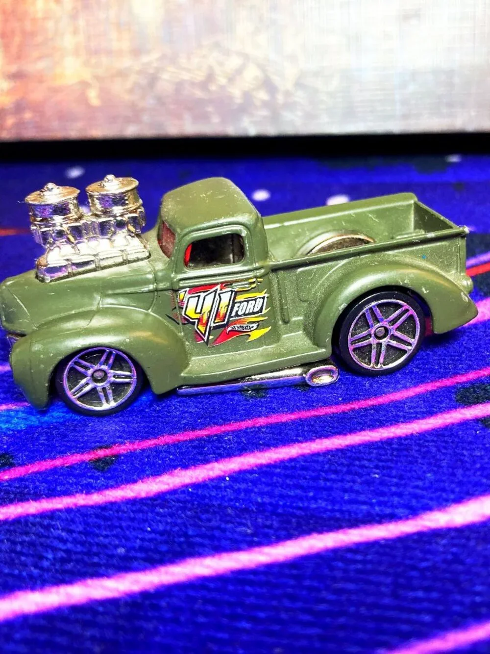 2002' Hot Wheels Green 1941 Ford Pickup Truck 1/64 Diecast/Plastic Hot Rod